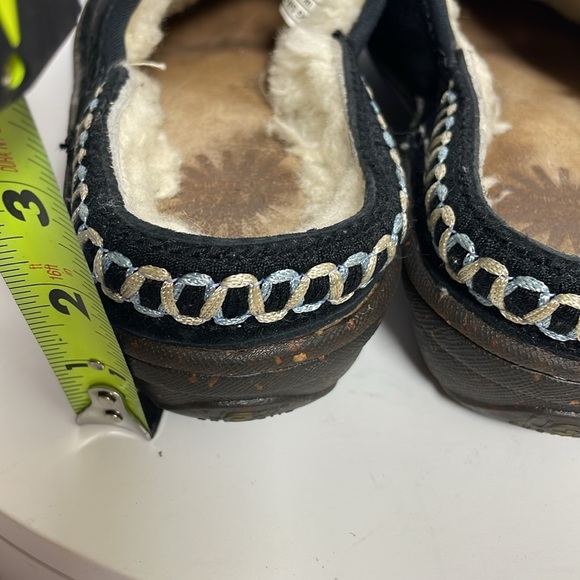 UGG Black Suede Mules with Cream Lining - Picture 6 of 10
